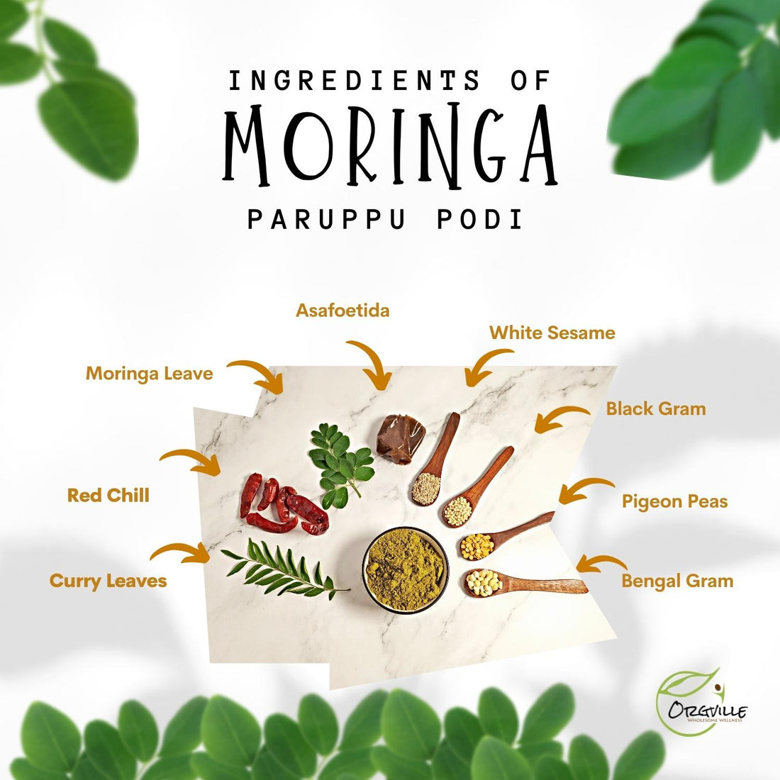 Orgville - Moringa Paruppu Podi / Moringa Lentil Powder