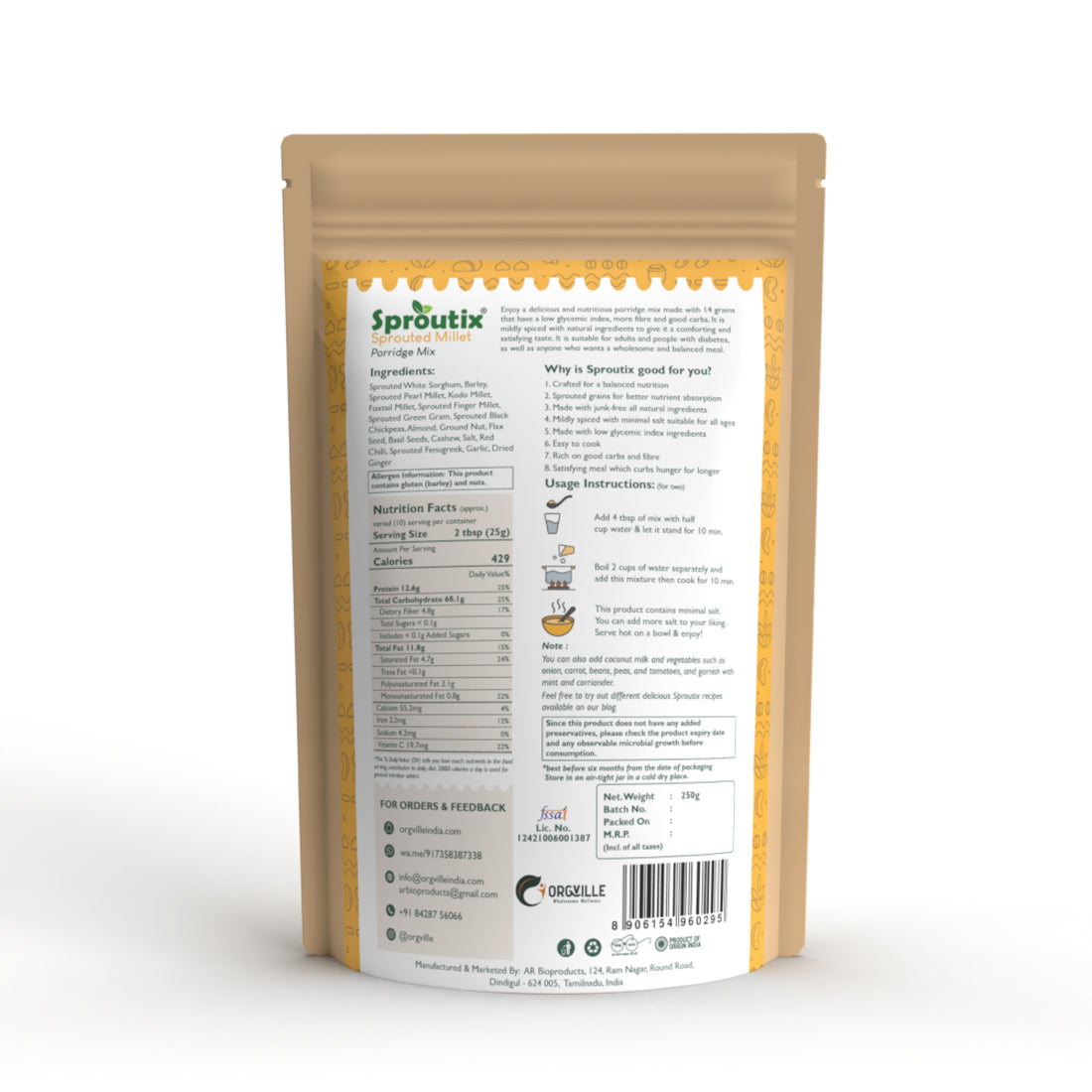 Sproutix - Sprouted Millet Porridge Mix (250g)