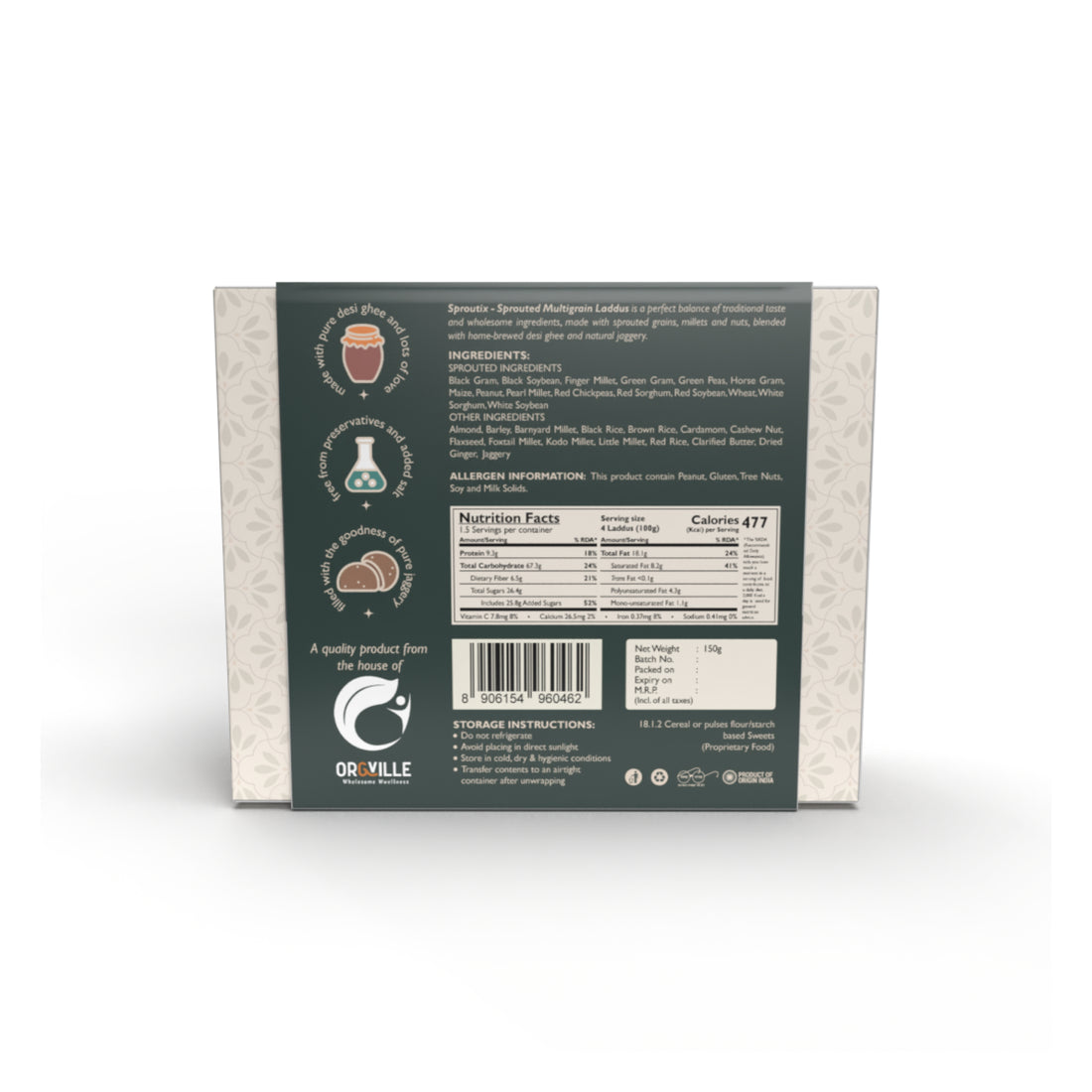 Sproutix Laddu - Sprouted Multigrain Laddu (150g)