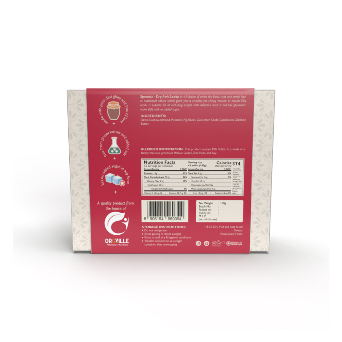 Sproutix Laddu - Dry Fruit Laddu (150g)