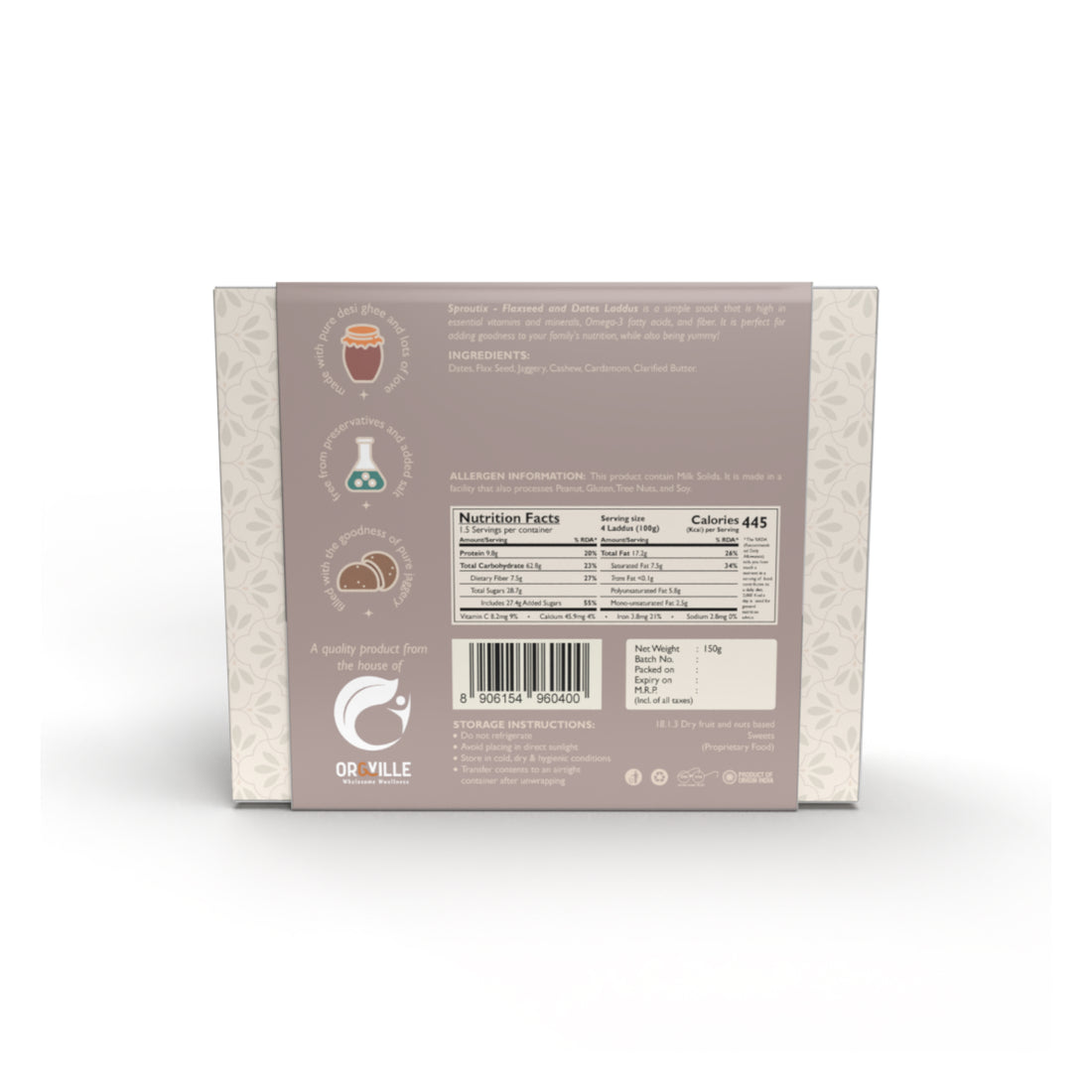 Sproutix Laddu - Flaxseed & Dates Laddu (150g)