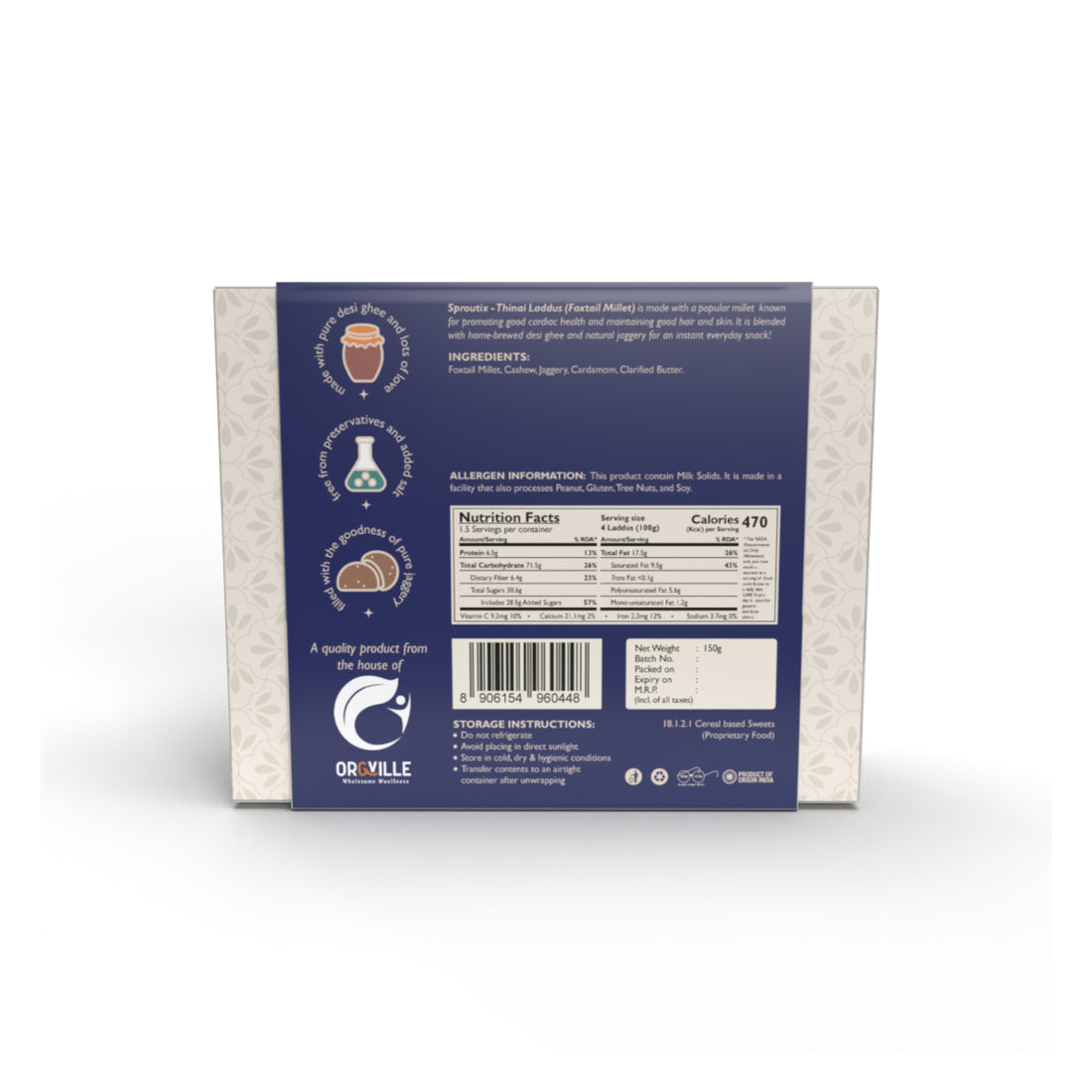 Sproutix Laddu - Thinai Laddu (Foxtail Millet) (150g)