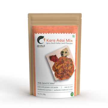 Orgville kara adai mix, a savoury ready-to-cook lentil pancake mix