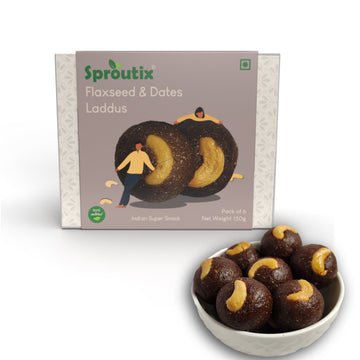 Flaxseed and dates laddu made with sprouted millet