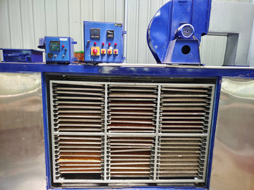 Grain sprouting in trays at the Orgville facility in Dindigul