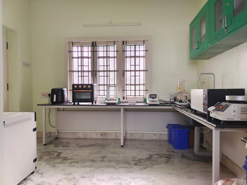 Formulation work at the Orgville R and D bench in Dindigul
